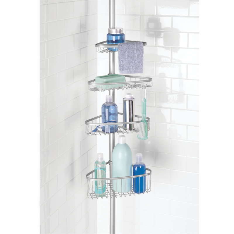 InterDesign iDesign Steel 4-Shelf Extendable Tension Shower Caddy, The ...